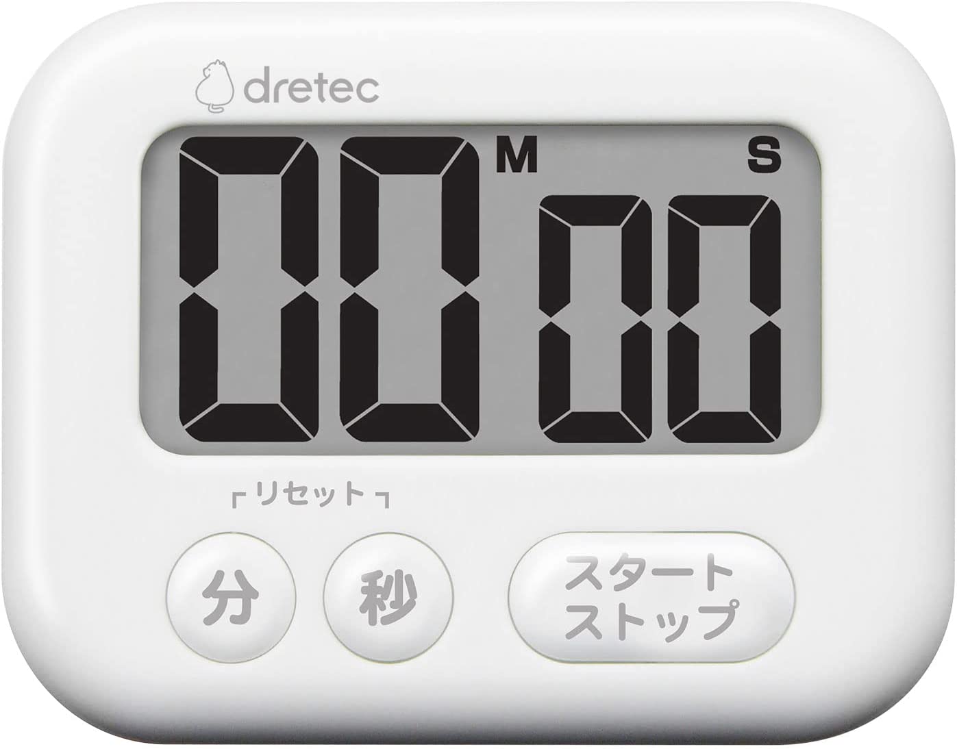 ドリテック タイマー 勉強 キッチン 大画面 マグネット デジタル シャボン ホワイト 3キー T-614(WT)
