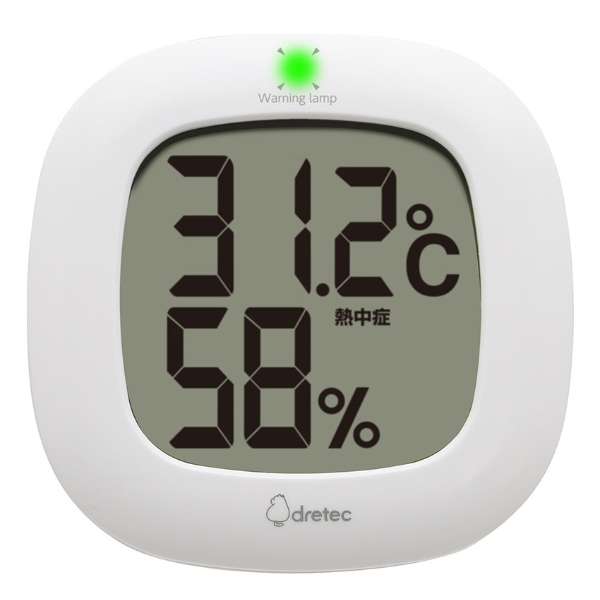ドリテック デジタル温湿度計 ルミール ホワイト O-423(WT)