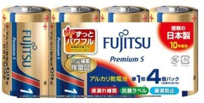 富士通 アルカリ乾電池PremiumS 単1 LR20PS(4S)