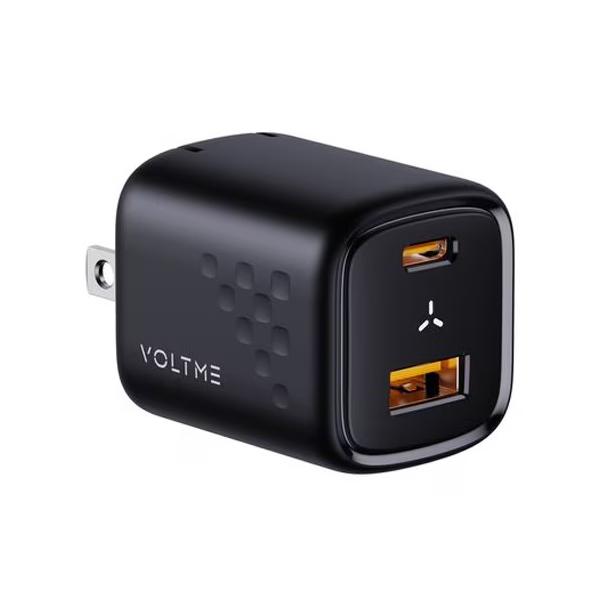 ボルトミー VOLTME USB急速充電器 Revo 30 デュオ USB PD（パワーデリバリー）対応 30W USB-C×1/USB-A×1 折りたたみ式プラグ ブラック V2097