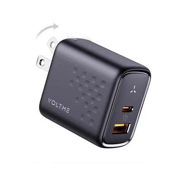 ボルトミー VOLTME USB急速充電器 Revo 45 Duo A＋C USB PD（パワーデリバリー）対応 45W USB-C×1/USB-A×1 折りたたみ式プラグ ブラック V2143