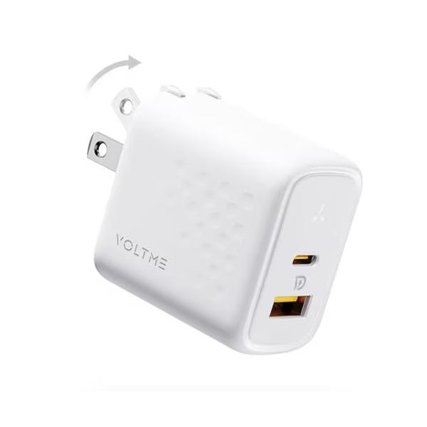 ボルトミー VOLTME USB急速充電器 Revo 45 Duo A＋C USB PD（パワーデリバリー）対応 45W USB-C×1/USB-A×1 折りたたみ式プラグ ホワイト V2144